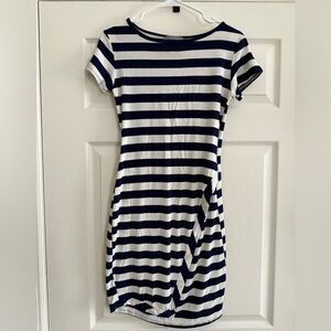 Navy and White Striped Casual Dress